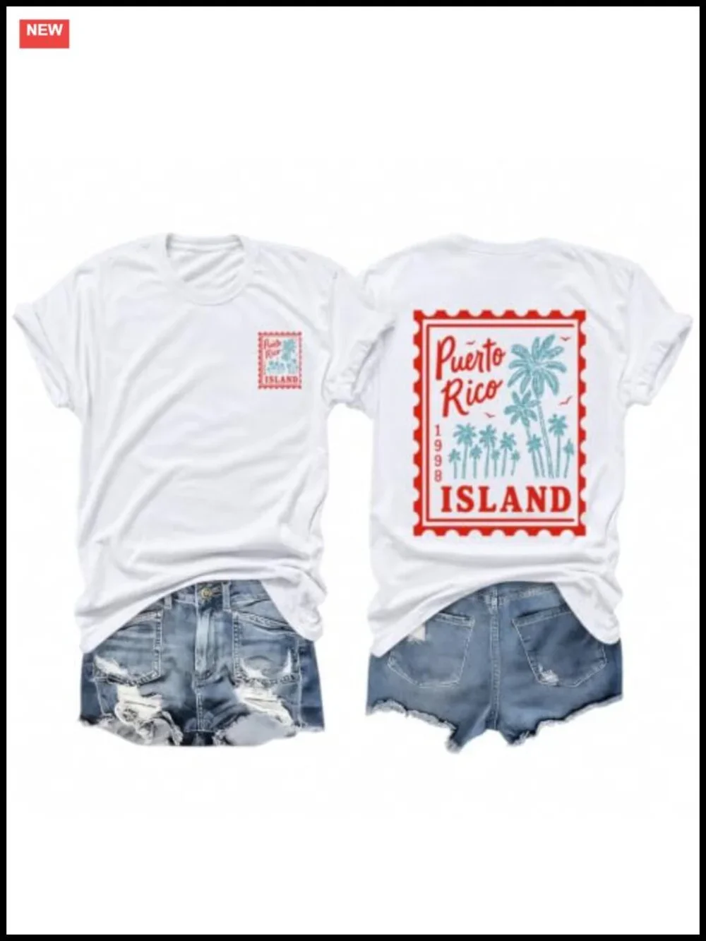 Women's Tropical Vacation T-Shirt Cotton Blend Palm Print Graphic Tee